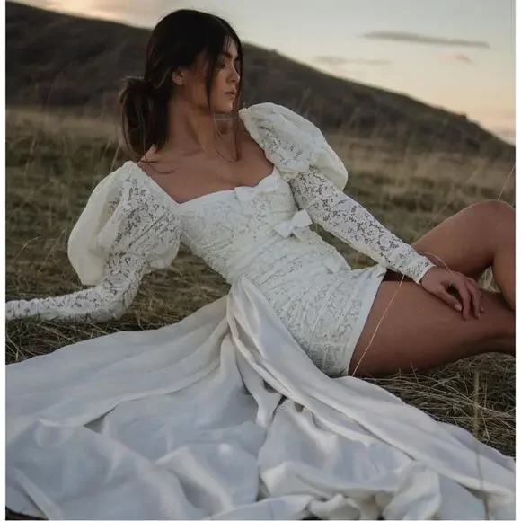 For Love And Lemons White Lace Maxi Dress - Picture 4 of 14